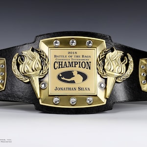 Corn Hole, Championship Belt, Trophy, Award, Perpetual, Personalized, Fully Customizable Engraved