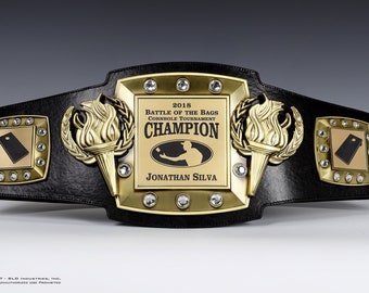 Corn Hole, Championship Belt, Trophy, Award, Perpetual, Personalized, Fully Customizable Engraved