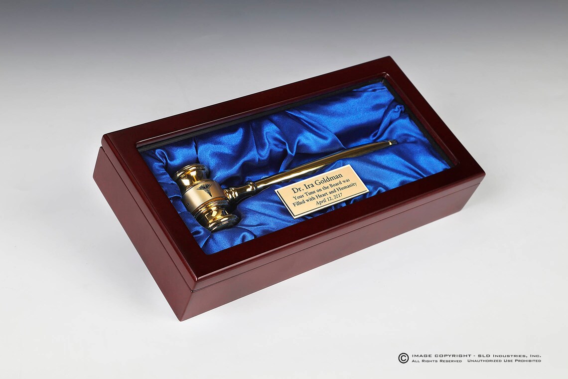 Personalized Solid Brass Engraved Gavel With Gift Box Etsy
