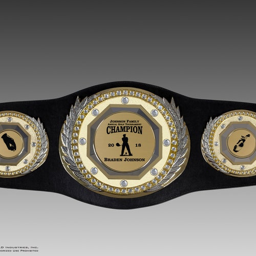 Golf Championship Belt Trophy Award Perpetual Etsy