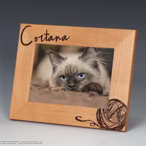 Cat Name Picture Frame Pet Picture Frame Custom Engraved Etsy