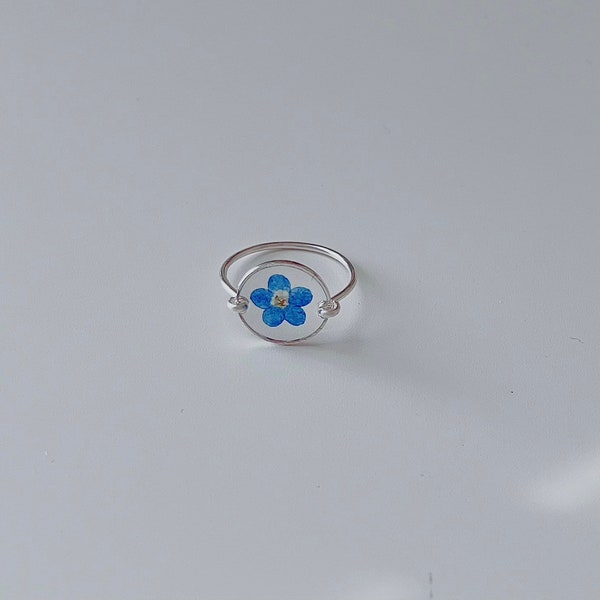Forget Me Not Ring/Real Flower Resin ring/Real Pressed Flower Ring/Resin Ring/Pressed flower Ring/Gift For Her