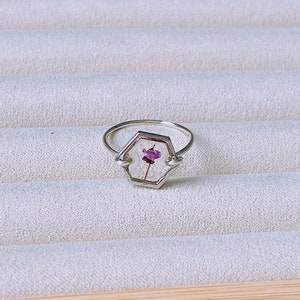 Alyssum Ring/Real flower Ring/Resin Ring/Pressed flower resin ring/Plant Ring/Botanical ring/Purple flower ring/