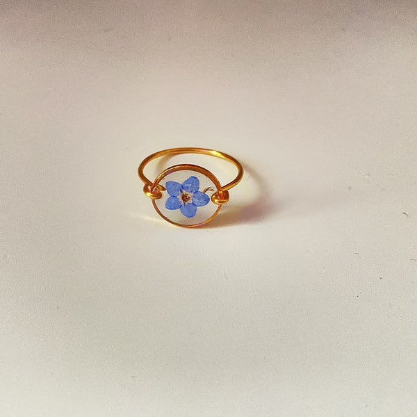 Forget Me Not Ring/Real Flower Resin ring/Real Pressed Flower Ring/Resin Ring/Pressed flower Ring/Gift For Her