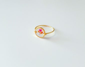 Real Flower Ring resin Ring pressed Flower Resin Ring plant Ring
