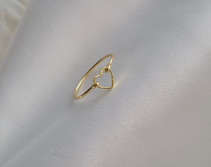 Heart Ring/delicate Heart Shape Ring/love Ring/valentines Day Gift ...