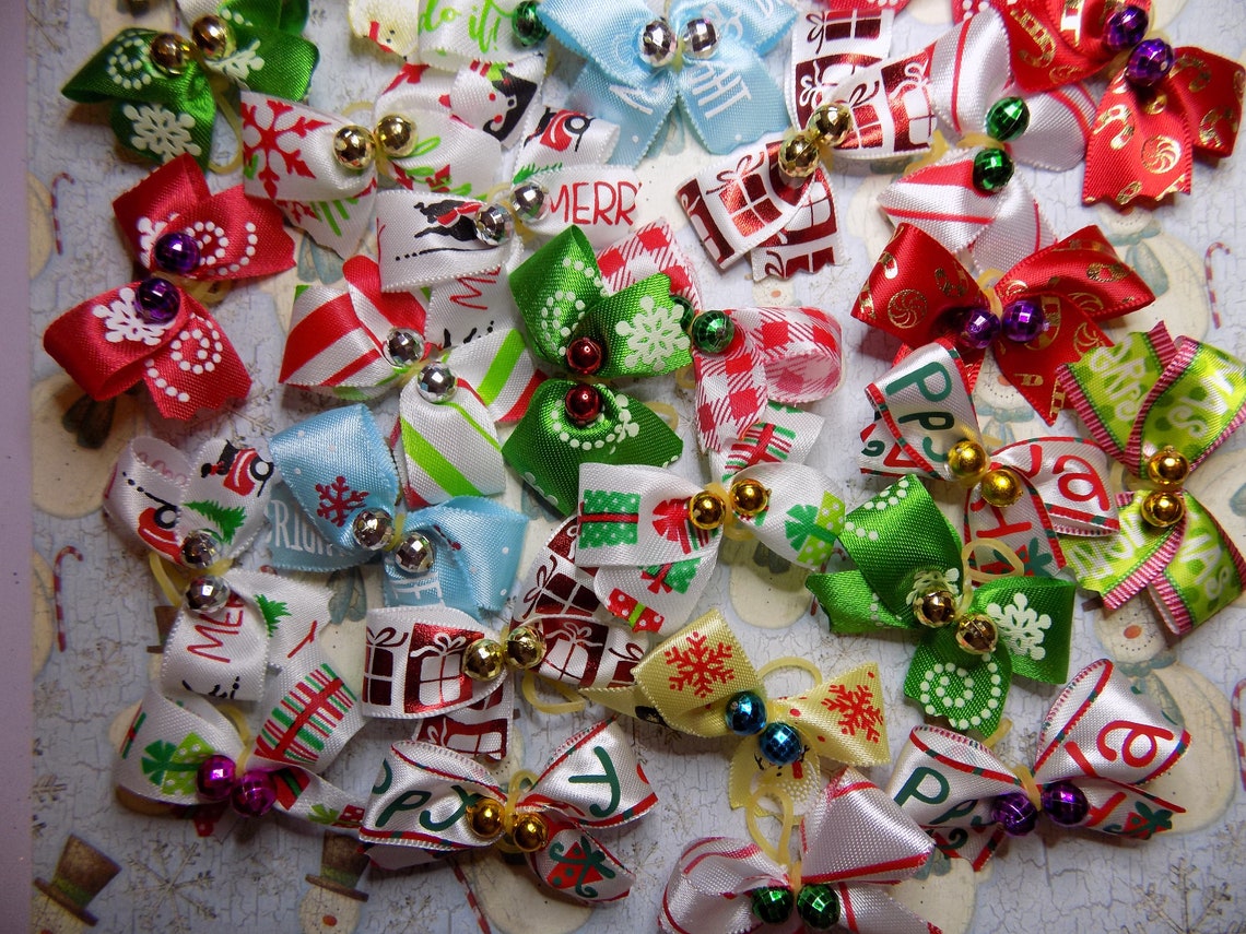 Dog Groomer Christmas Dog Bows//christmas Bows for Dog Etsy