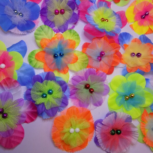 Flowery Dog Bows/Bows for Groomers/**NEW COLORS added**/Luau Dog Bows/Summery Bows for Groomers/Cute Dog Groomer Bows/Choose your Quantity
