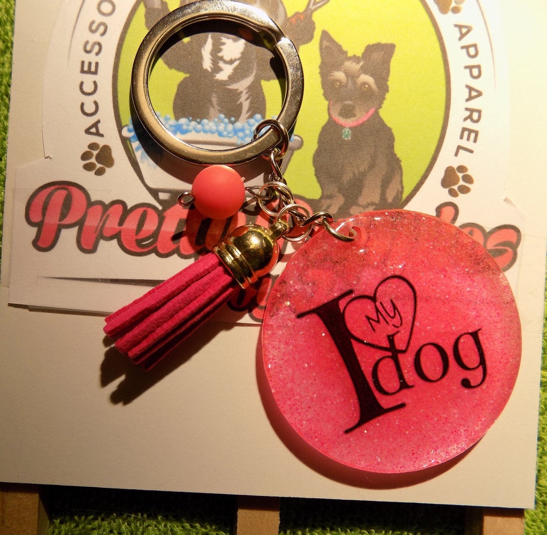 Dog Key Chain//dog Key Fob//dog Keychain W/tassle//i Lovemy Etsy