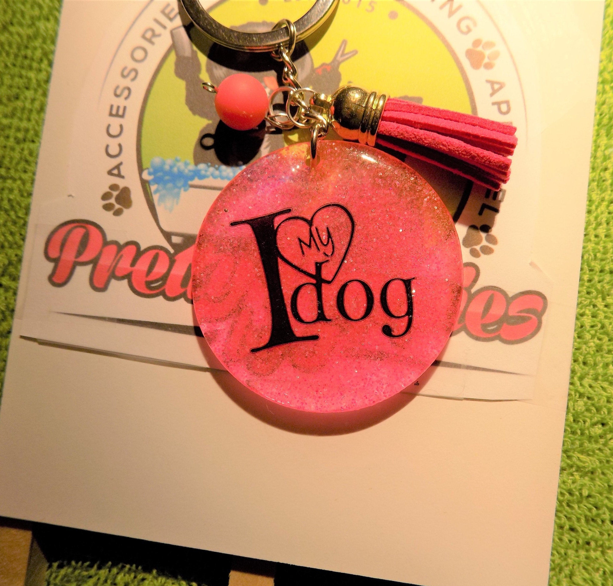 Dog Key Chain//dog Key Fob//dog Keychain W/tassle//i Lovemy Etsy