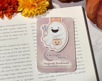 Bookmarks - Magnetic Bookmark - Book Accessory - Gift for Readers - Page Marker - Page Holder - Boo Basket - Ghost Magnetic Bookmark