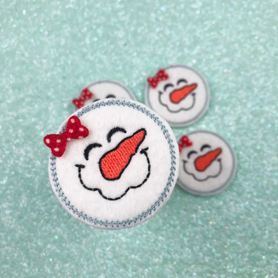 Handmade Supply -Winter Feltie - Planner Clip Supply - Headband Supply - Christmas Felties - Glitter Snowman Feltie -Set of FOUR CUT Felties Il_570xn