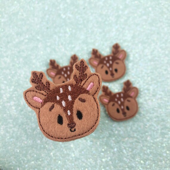 Handmade Supply - Winter Feltie - Planner Clip Supply - Hair Headband Supply - Christmas Felties - Reindeer Feltie - Set of FOUR CUT Felties Il_570xn