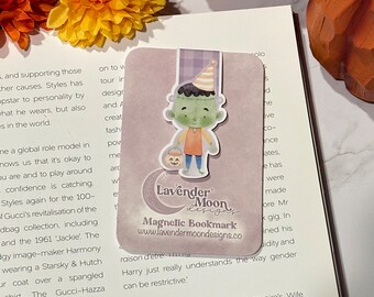 Bookmarks - Magnetic Bookmark - Book Accessory - Gift for Readers - Page Marker - Page Holder - Boo Basket - Frankenstein Magnetic Bookmark