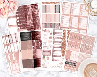 Preppy Chic VERTICAL Weekly Kit 140 Matte Planner Stickers Perfect for your Erin Condren Life Planner WKV0230