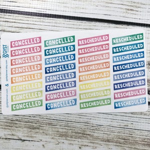Appointment planner Stickers / Cancelled stickers / Fits Erin Condren Planners, Happy Planners, Passion Planners & more! / Calendar Stickers