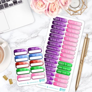 College Planner Stickers / Academic Calendar stickers / Fits Erin Condren Planners, Happy Planners & more / Calendar Stickers image 1