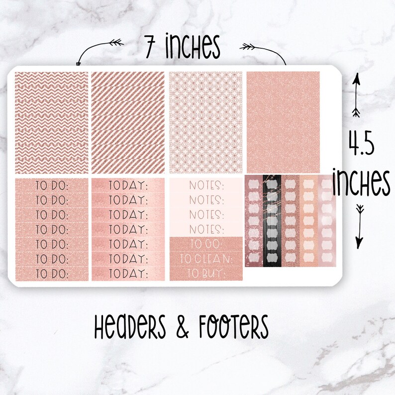 Sticker Kit / Rose Gold Stickers / Planner Stickers / Erin Condren / Happy Planner / Life Planner / Weekly Spread / Passion Planner image 7