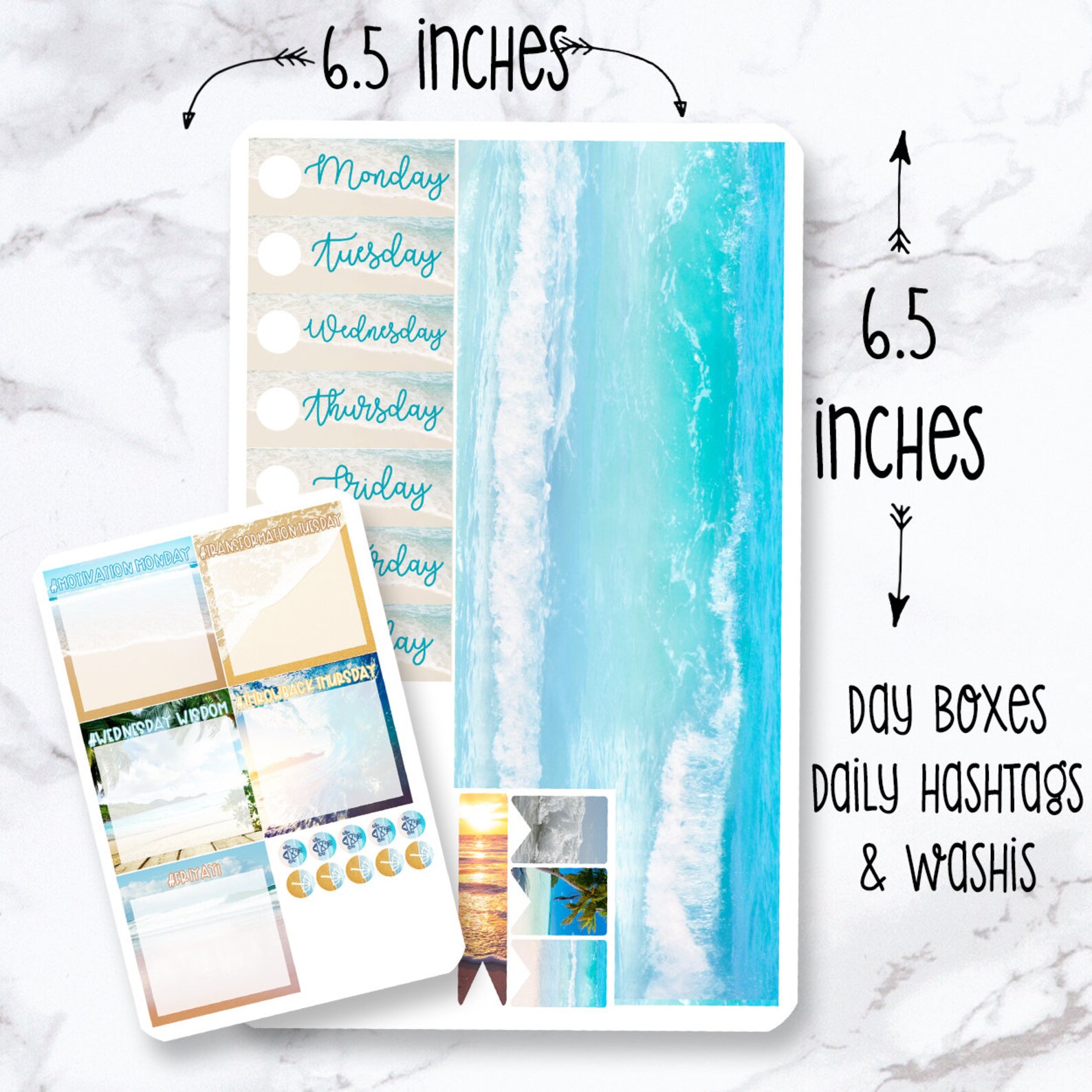 Sticker Kit / Beach Stickers / Planner Stickers / Erin Condren - Etsy