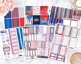 Sticker Kit / Stars and Stripes Stickers  / Planner Stickers / Erin Condren / Happy Planner / Life Planner / Weekly Spread / Passion Planner