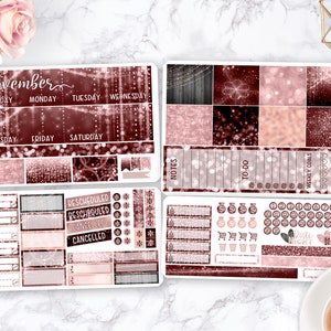 Month Sticker Kit / Rose Gold stickers / Planner Stickers / Erin Condren / Happy Planner / Life Planner / Weekly Spread / Passion Planner