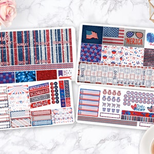 Month Sticker Kit / Patriotic stickers / Planner Stickers / Erin Condren / Happy Planner / Life Planner / Weekly Spread / Passion Planner