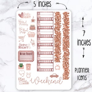 Sticker Kit / Rose Gold Stickers / Planner Stickers / Erin Condren / Happy Planner / Life Planner / Weekly Spread / Passion Planner image 8