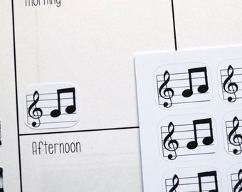 Music Note Planner Stickers / Fits Erin Condren Planners, Happy Planners & more! / Calendar Stickers