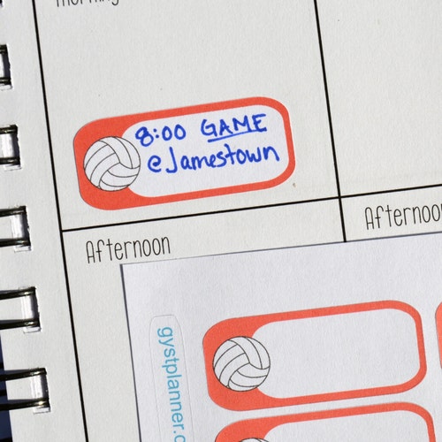 Volleyball Planner Stickers With Schedule Box / Fits Erin - Etsy