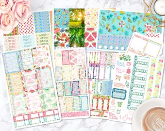 Sticker Kit / Summer Stickers / Tropical Stickers / Passion Planner / Erin Condren Planner / Happy Planner / Life Planner / Plum Paper