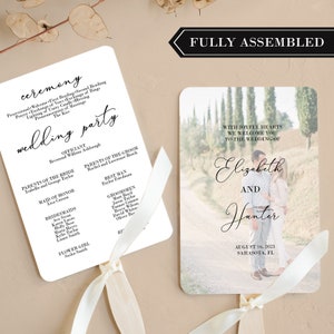 Programma piatto 5 x 7 pollici con messaggio di ringraziamento sul davanti e foto della coppia sul retro, biglietto di ringraziamento per matrimonio, programma della cerimonia stampato