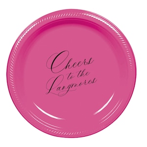 Individuell bedruckte Teller - Zeitgenössische Monogramm-Partyteller - Dessert, Aperitif, 17,8 cm, Papier oder Kunststoff, Hochzeit, Jubiläum, Dusche