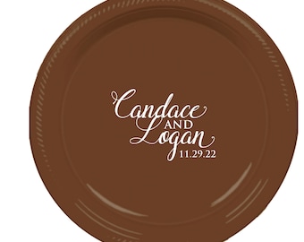 personalized plates, custom plate, plastic party plates, personalized party plates, monogrammed plate, disposable plate, plastic plates