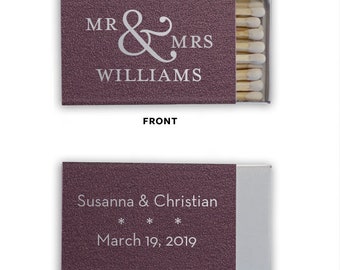 Monogrammed Wedding Matches, Personalized Wedding Matches, Custom Matchbook Wedding Monogram Favors, Custom Printed Matches, Cigar bar 35