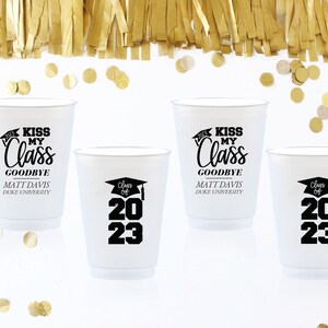 Graduation Cups, Custom Frost Flex Cups, Class of 2025, Congrats Grad, Graduation Party Decors, High School Graduation, College Graduation