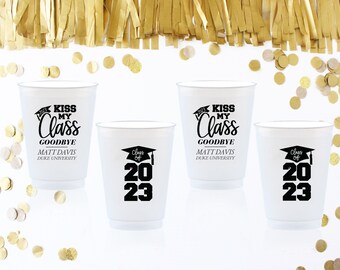 Graduation Cups, Custom Frost Flex Cups, Class of 2024, Congrats Grad, Graduation Party Decors, High School Graduation, College Graduation