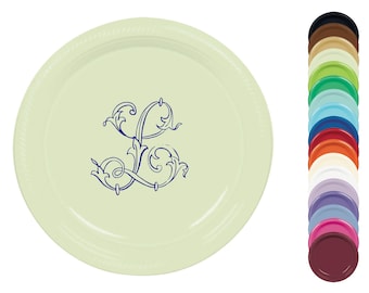 personalized plates, custom plate, plastic party plates, personalized party plates, monogrammed plate, disposable plate, plastic plates