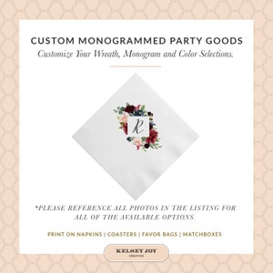 Floral Beverage Napkins, Cocktail Napkins, Personalized Paper Napkins, Watercolor Flowers 3 Ply Napkins