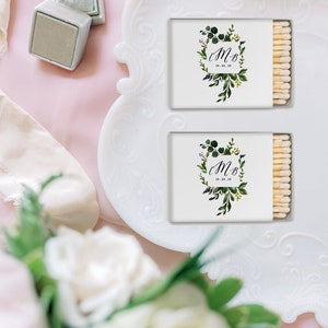 Wedding Matches, Perfect Match Matches, Personalized Matchboxes, Watercolor Floral Matches -Set of 50, Watercolor Wedding Monogram