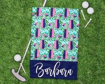 Preppy Golf Bag Personalized  Golf Towel with name, Floral Golf Towel, Ladies League Gift, Womans Golf Towel, Girls Golf Towel, Gift for Mom