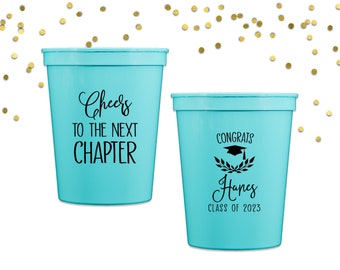 Graduation Decorations 2024 - Personalized Plastic Cups - Graduation Party Cups - Class of 2024 - Custom Party Favors