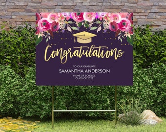 2024 Custom Graduation Sign, Personalized Class of 2024 Graduation Yard Sign, College and High School Decoration Sign, with your photos!