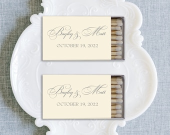Personalized Matchbooks - Script Names - Wedding Favor, Custom Match, Wedding Decor, Wedding Matchbook Favors