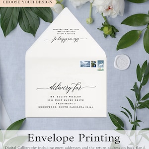 Personalized Envelopes | Envelops, Envelope Printing, Printed Envelopes, Addressed Envelopes, Modern Elegant Wedding Envelopes