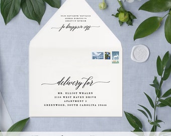 Personalized Envelopes | Envelops, Envelope Printing, Printed Envelopes, Addressed Envelopes, Modern Elegant Wedding Envelopes