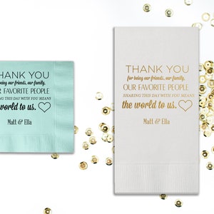 Personalized Napkins, Wedding Napkins, Custom Wedding Napkins, Thank you Napkins, Monogrammed Napkins, Bar Napkins, Wedding Favors 160