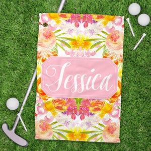 Serviette de golf, serviette de golf pour femme, serviette de golf personnalisée, cadeau golf personnalisé, cadeau fête des mères, cadeau d&#39;anniversaire, serviette personnalisée