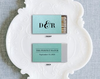 Initial Monogram Personalized Classic Match Boxes - Favors, Party Favors, Custom Foil Stamped Matches, Wedding Favor