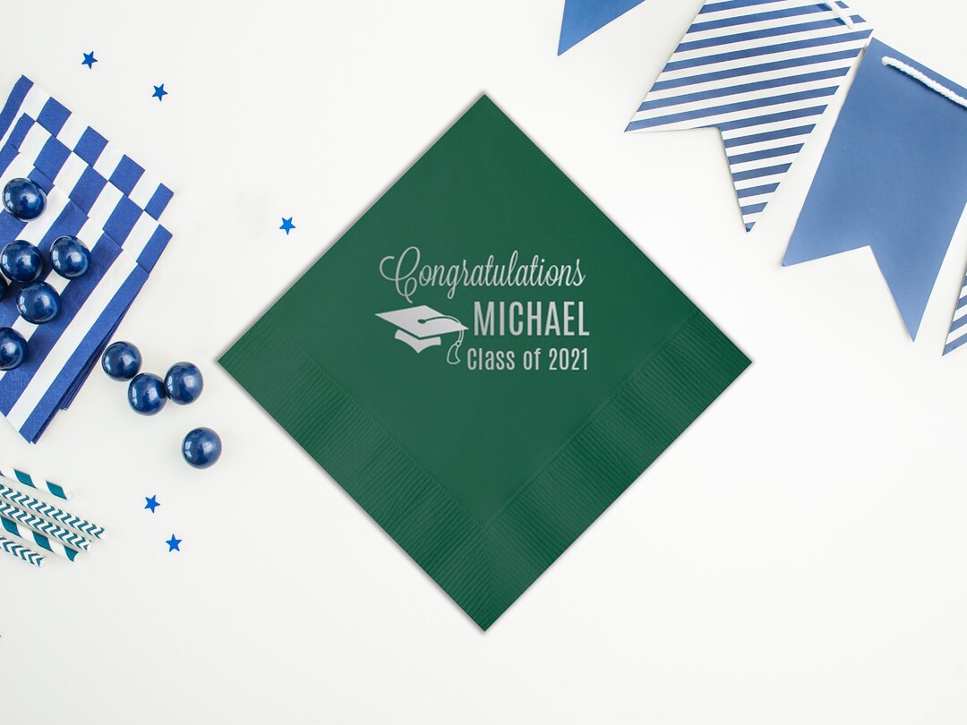 Graduation Napkins Personalized Beverage Napkins Class of 2023