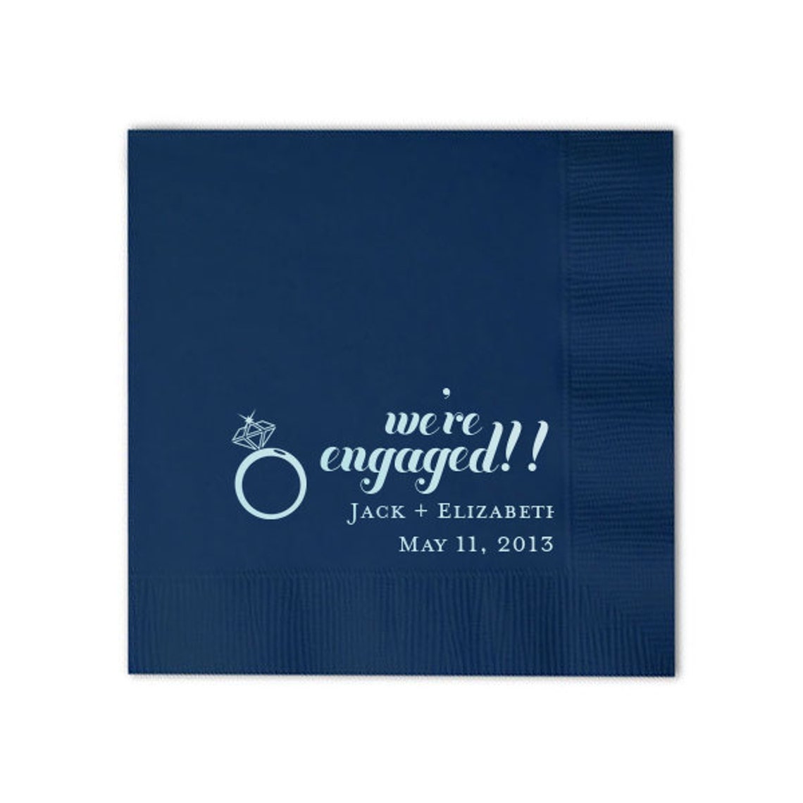 Engagement Napkins Personalized Napkins Custom Napkins Etsy